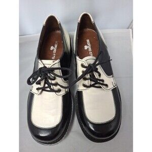 VINTAGE BED STU Creepers Spectator Shoes Black & White Tuxedo Derby Men's Sz 10